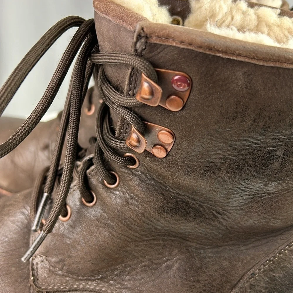 UGG Men's Hannen UGGpure-Lined Leather Waterproof Combat Boots